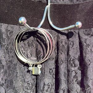 Red Bangle Charm Bracelet